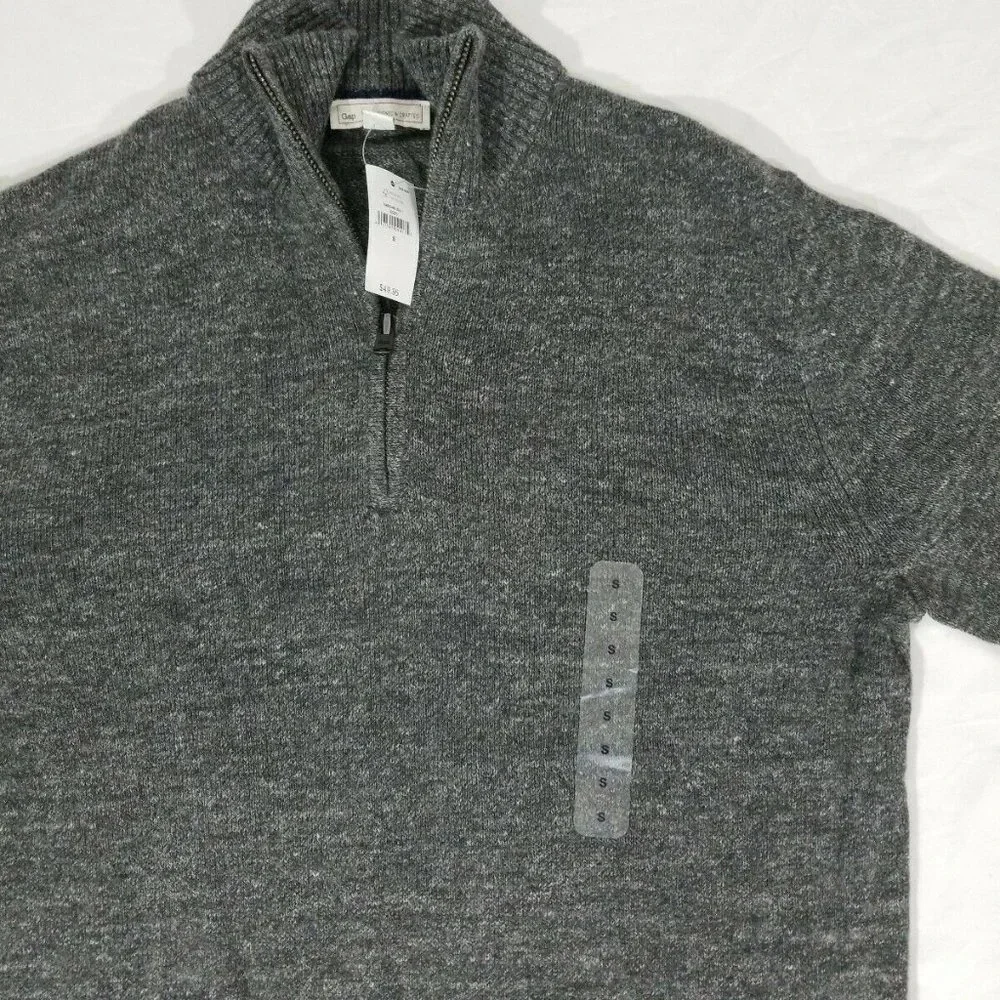 Gap Sweater Mock Neck Heather Gray Men's Long